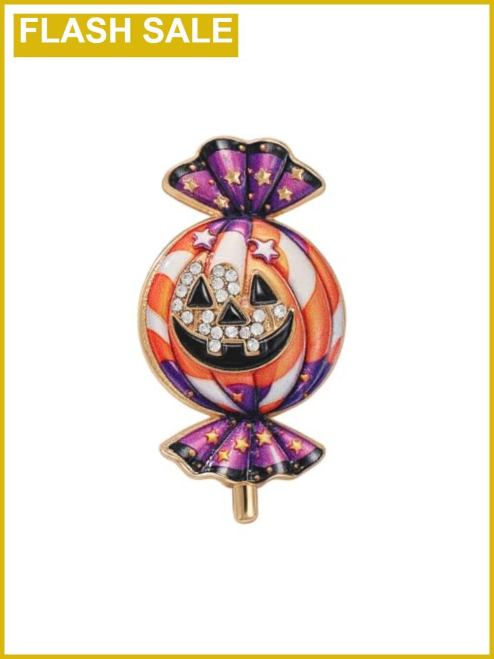 Halloween Pumpkin Enamel Brooch Rhinestone Lapel Pin